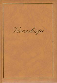 Vieraskirja (B5, teksti+kehys, ruskea, pehmeäk., 288 sivua)