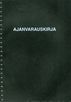 Ajanvarauskirja (A4, 24 kk, 224 sivua 8.00-21.00, musta kansi)