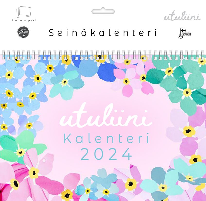 Seinäkalenteri Utuliini, A4 vaaka  30x21 cm, Kalenteri, 2024