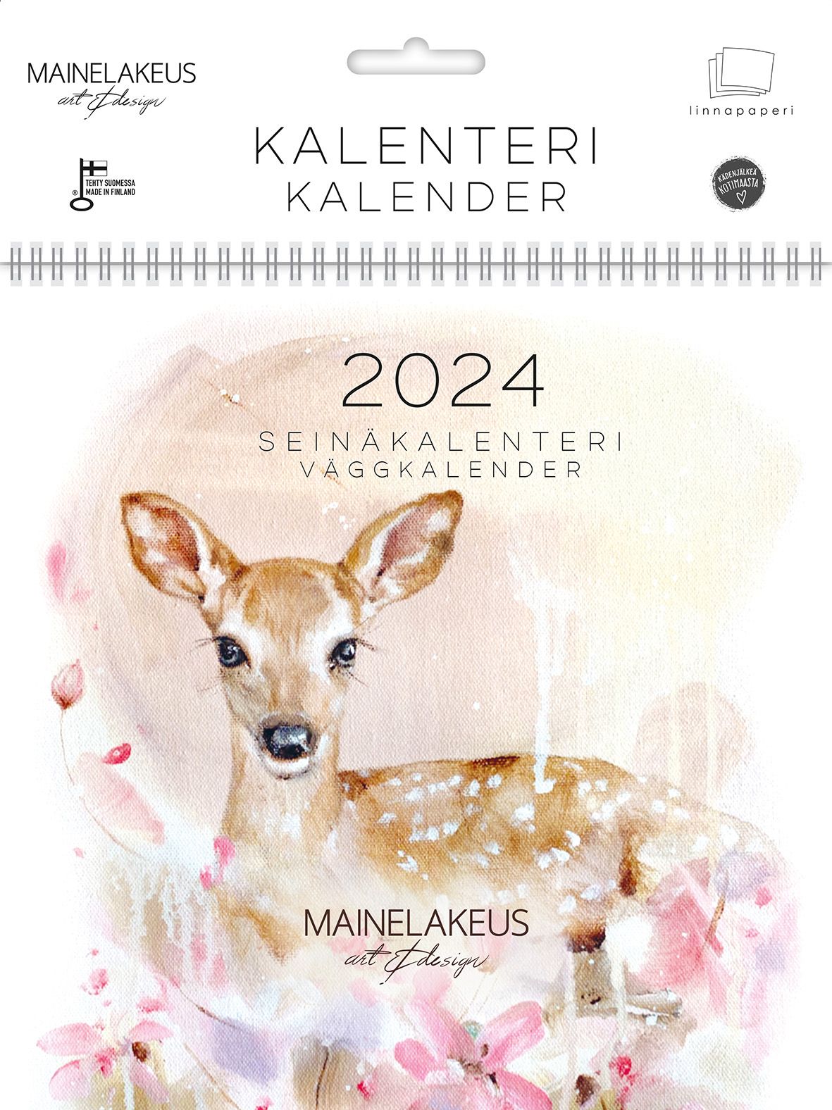 Seinäkalenteri Mainelakeus, neliö 20x20cm, Kalenteri, 2024